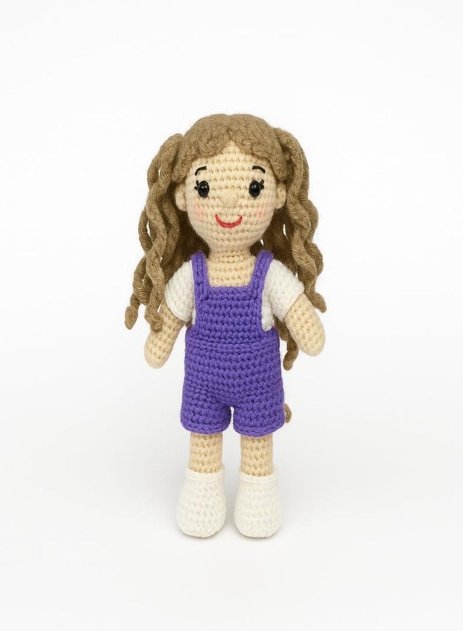 سوترا دمية كروشيه يدوية الصنع من سوترا، ترتدي بذلة أرجوانية وقميصًا أبيض | لعبة أميغورومي صوفية ناعمة | هدية يدوية الصنع للأطفال، وديكور غرفة الأطفال والمنزل - Image 1